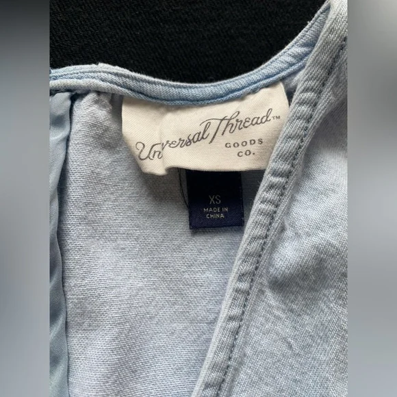 Universal Thread Indigo One Piece Cropped Bell Bottom Romper Jumpsuit! Size XS. - Picture 3 of 11